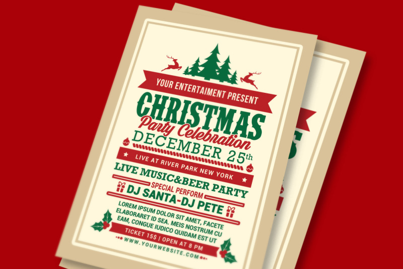 Christmas Party Celebration Flyer By muhamadiqbalhidayat | TheHungryJPEG