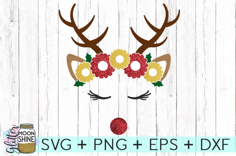 Free Flower Crown Reindeer Svg Png Dxf Eps Cutting Files Crafter File Best Free Svg Cricut Silhouette