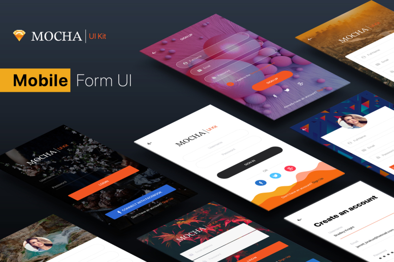 Ui format. Mobile form. Отзывы UI Kit. Envato elements.