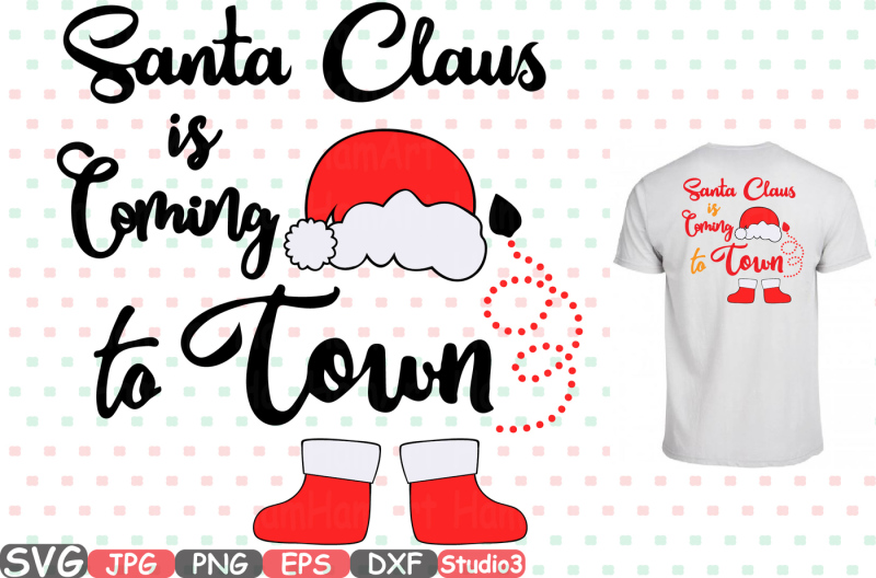 Download Santa Claus is coming to town Monogram Silhouette SVG ...