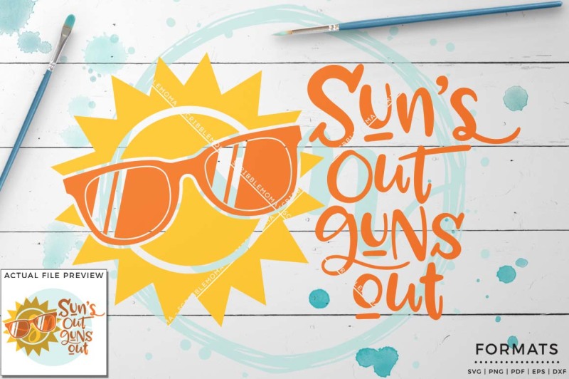 Free Sun S Out Guns Out Svg Small Commercial Use Svg Instant Download Crafter File Download Best Free 15243 Svg Cut Files For Cricut Silhouette And More