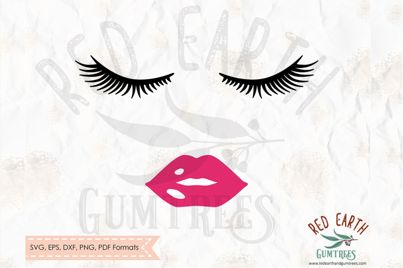 Download Eye lashes, lips cut file in SVG, DXF, PNG, PDF, EPS formats By SVGBreweryDesigns ...
