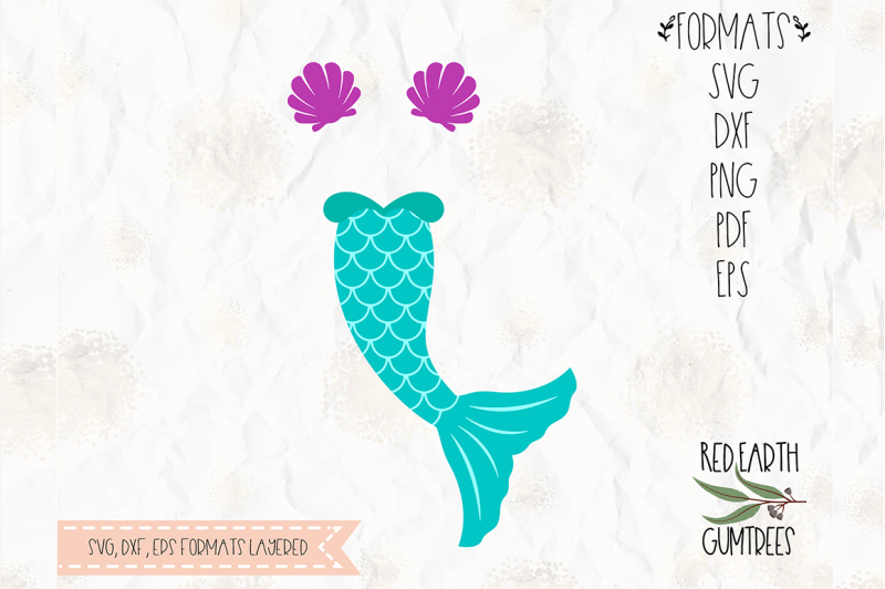 Download Free Mermaid Tail Clam Shell Cut File In Svg Dxf Png Pdf Eps SVG DXF Cut File