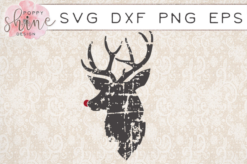 Rustic Distressed Reindeer Rudolph Svg Png Eps Dxf Cutting Files Scalable Vector Graphics Design Free All Svg File