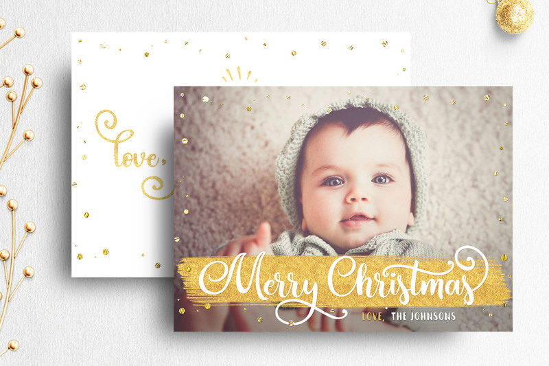 Christmas Photo Card Template By Nifty Fairy | TheHungryJPEG.com