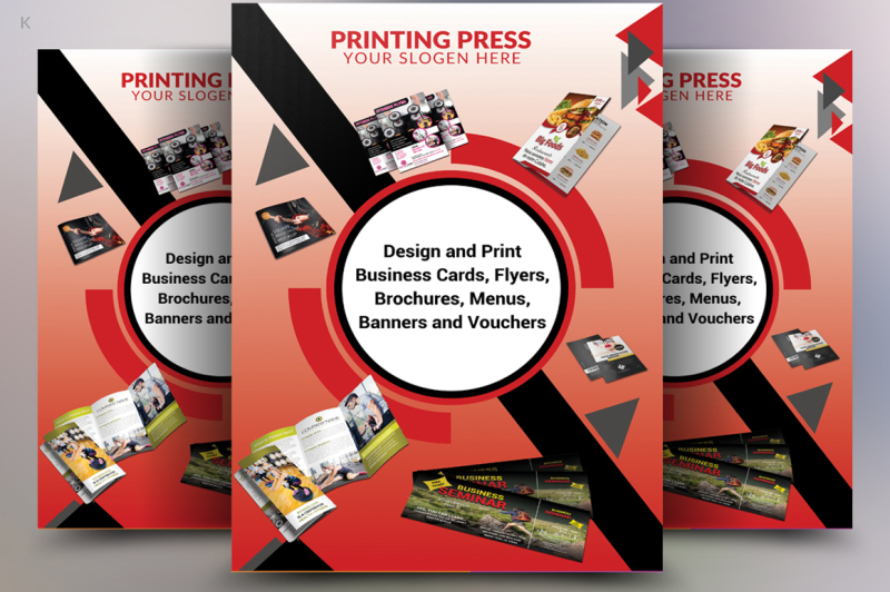 Printing Press Flyer Template By Ayme Designs Thehungryjpeg