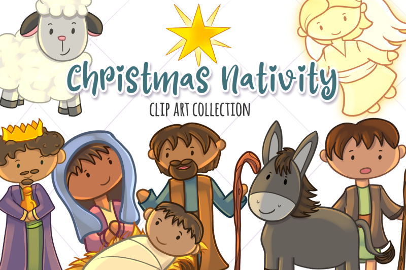 Christmas Nativity Collection By Keepin It Kawaii Thehungryjpeg Com