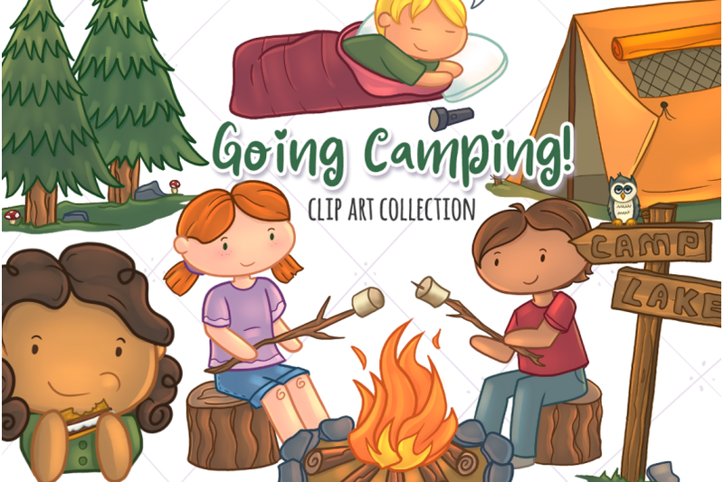Going Camping Collection By Keepin' It Kawaii TheHungryJPEG