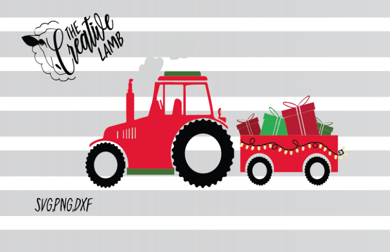 Download Christmas Tractor Svg By The Creative Lamb Thehungryjpeg Com