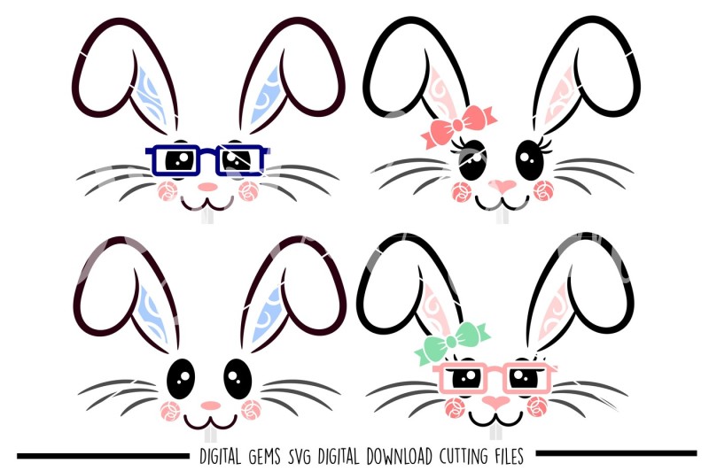 Download Free Bunny Rabbit Faces Svg Dxf Eps Png Files Crafter File Free Svg Files For Cricut Silhouette Sizzix