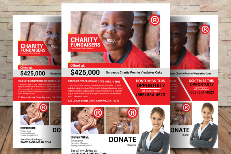 Charity Fundraisers Flyer Templates By sanaimran | TheHungryJPEG