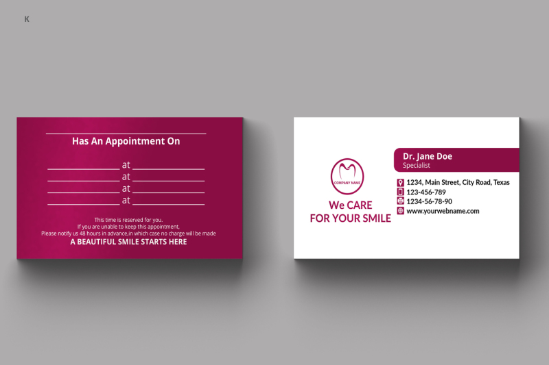 Dentist Business Card By Ayme Designs | TheHungryJPEG