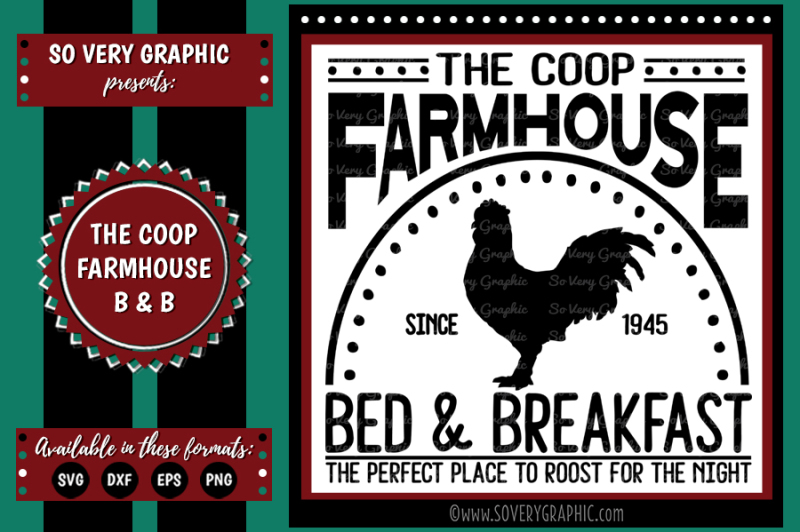 Download Free The Coop Farmhouse Bed & Breakfast | Cutting File | Printable | Svg | Eps | Dxf | Png Crafter File