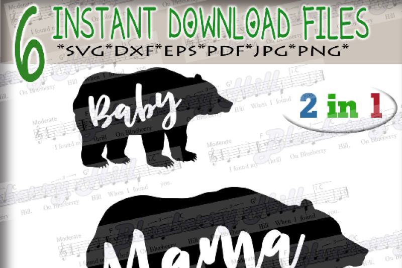 Download Mama bear and Baby bear SVG - Mama bear svg - Baby bear svg By Blueberry Hill Art ...