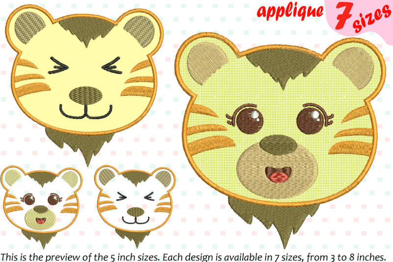 Download Free Baby Tiger Applique Designs For Embroidery Machine Instant Download Co Crafter File Free Download Svg Cut Files