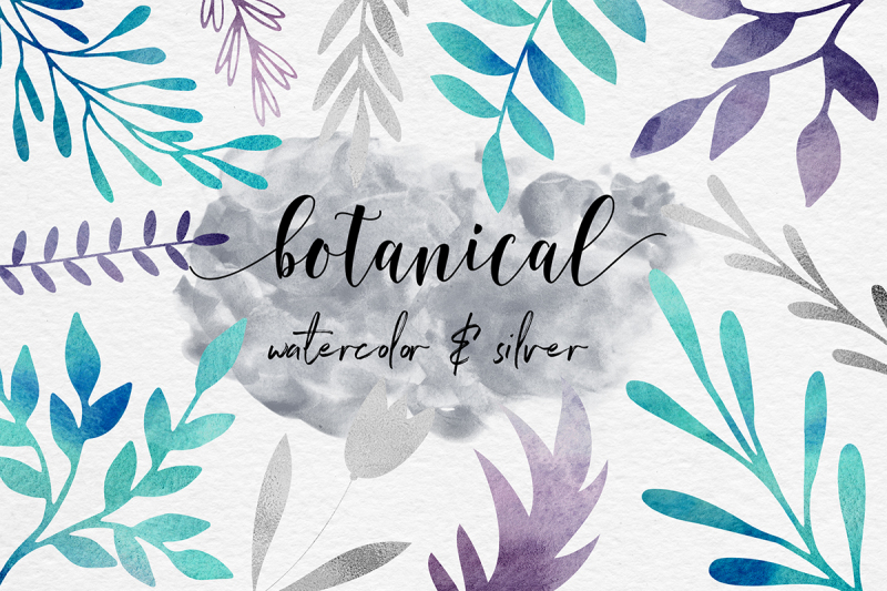 Download Free Silver Foil And Watercolor Botanical Crafter File ...