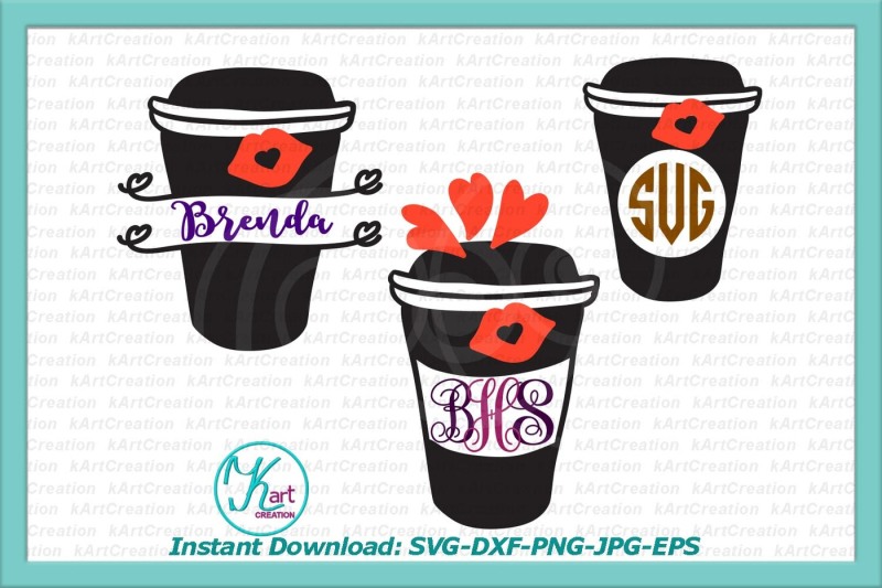 Free Coffee Mug Monogram Svg Coffee Monogram Svg File Coffee Svg Valenti Crafter File Free Svg Cut Files