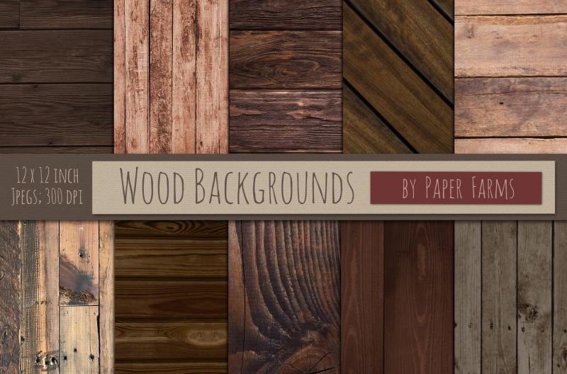 Wood Backgrounds By Paper Farms | TheHungryJPEG