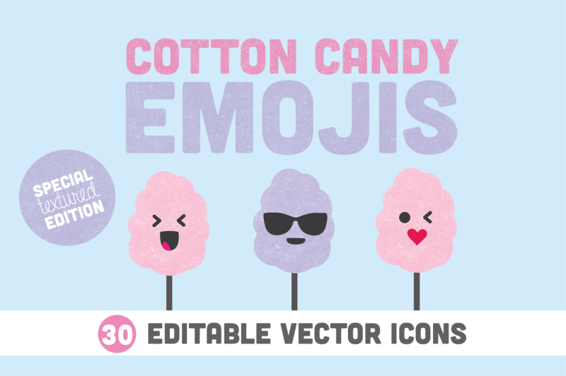 Cotton Candy Emojis By Kanga and Moose TheHungryJPEG