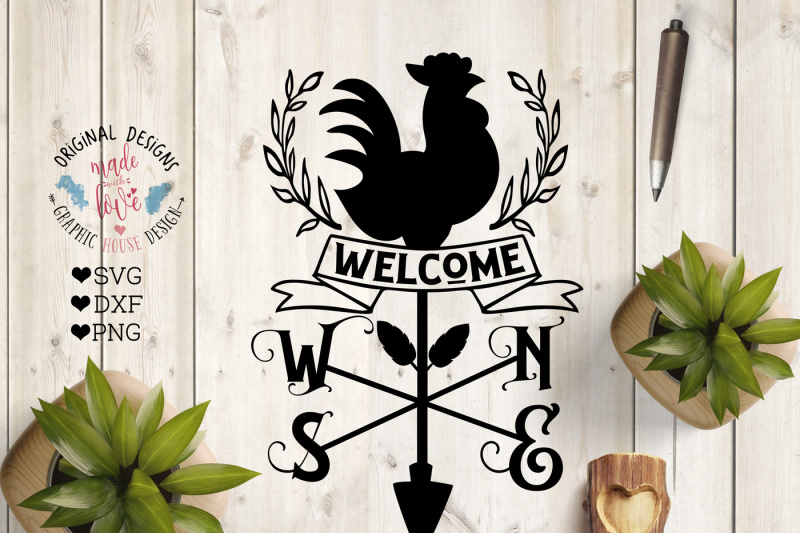 Welcome Farm Rooster Compass Sign Cut File Design Free Download Svg Files Jewish