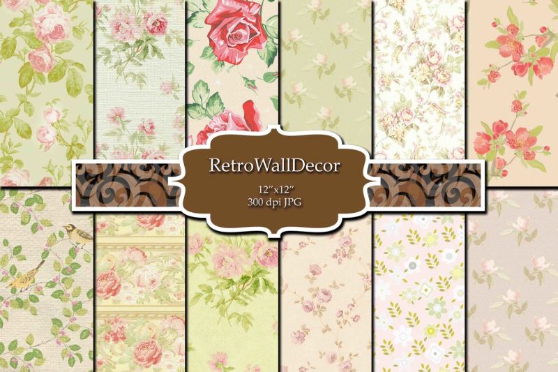 Download Free Floral Digital Paper Pack Crafter File