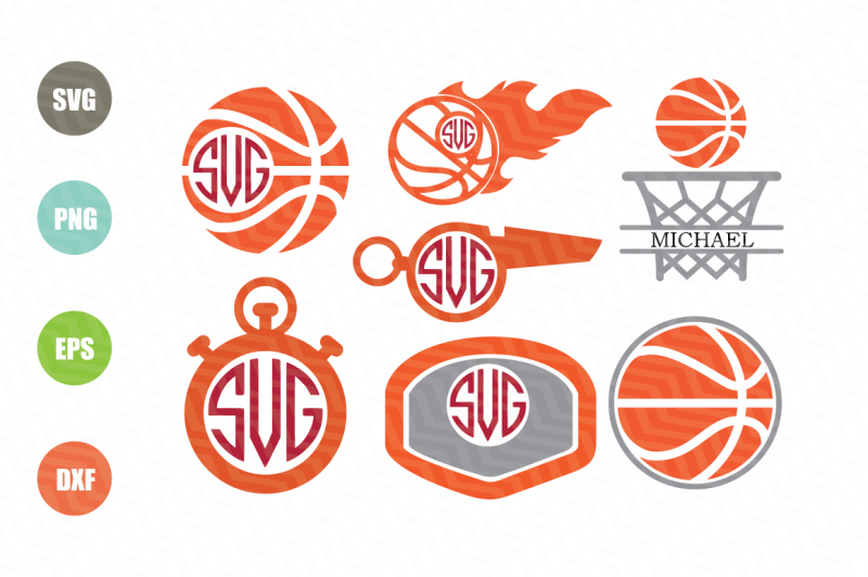 Download Free Basketball Svg Monogram Frames Crafter File