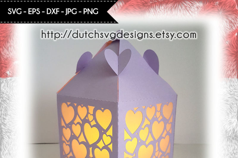 Download Lantern cutting file with hearts, for Cricut & Silhouette ...