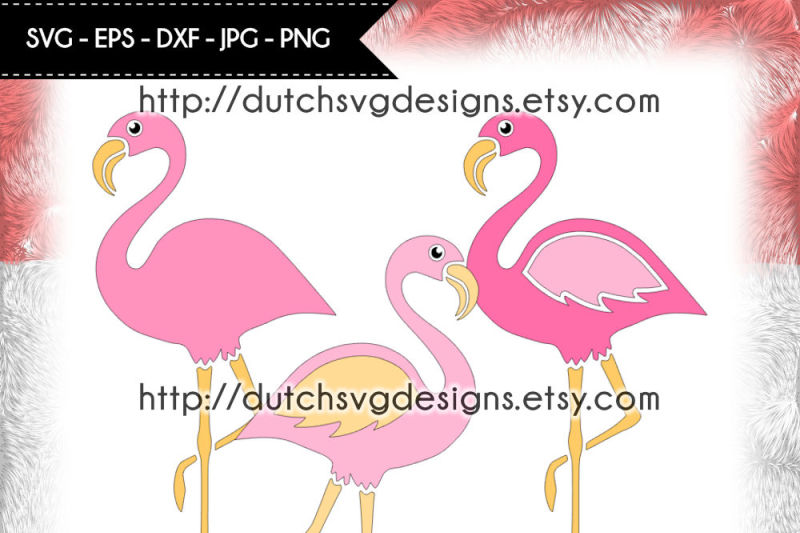 3 Flamingo Cutting Files Flamingo Svg Flamingo Cut File Diy By Dutch Svg Designs Thehungryjpeg Com