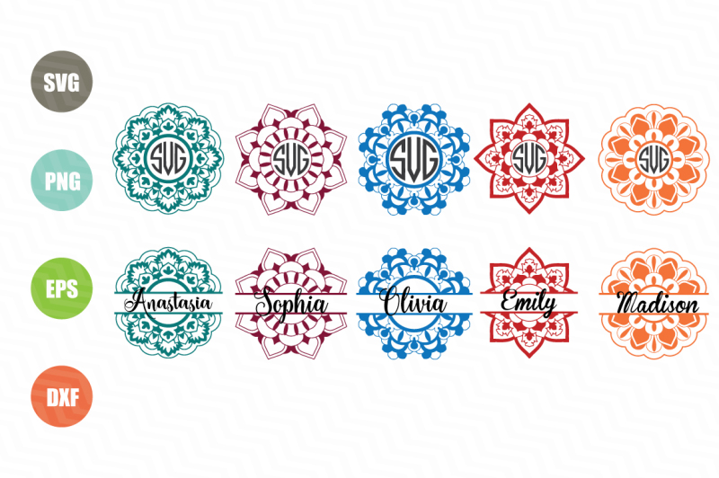 Download Mandala Pack Monogram and Split SVG Cut Files By NewSvgArt | TheHungryJPEG.com