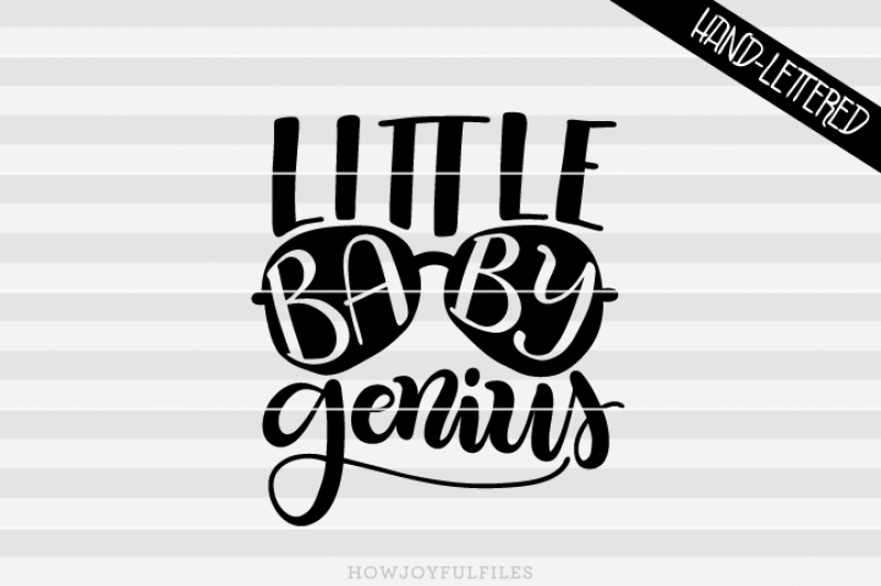 Download Little Baby Genius New Baby Hand Drawn Lettered Cut File PSD Mockup Templates