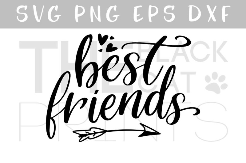 Download Best friends SVG DXF PNG EPS By TheBlackCatPrints | TheHungryJPEG.com