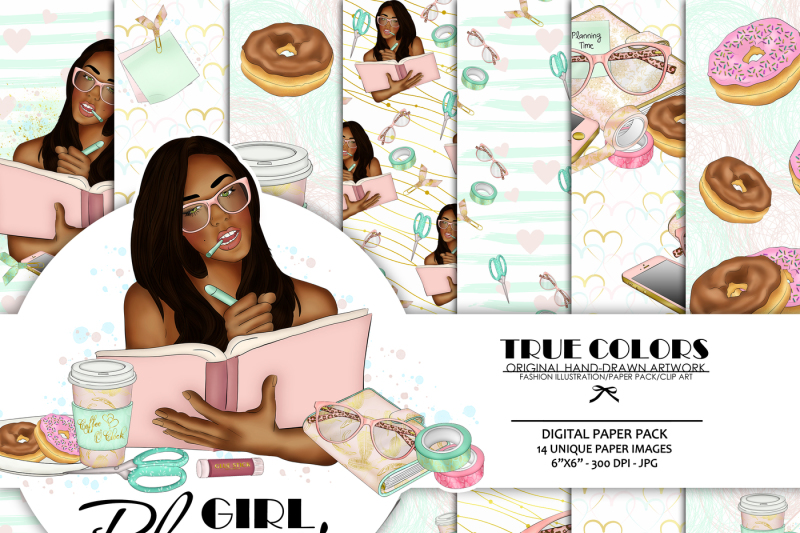 Download Free Free African American Planner Girl Afro American Fashion Illustration Crafter File Download Free Svg Files Creative Fabrica PSD Mockup Template