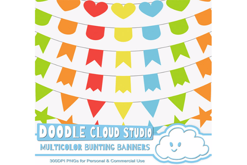 Download Free Multicolor Bunting Banners Cliparts Colorful Rainbow Bunting Flags SVG DXF Cut File