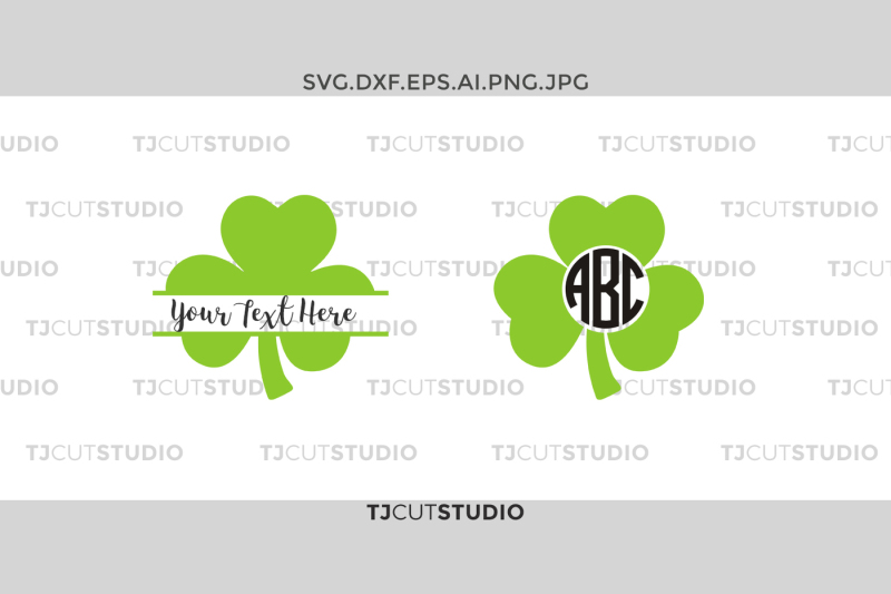 Free Shamrock Monogram Svg Shamrock Monogram Split Svg Clover Svg Crafter File Free Svg Design Created For Cutting Machines Like Cricut Silhouette