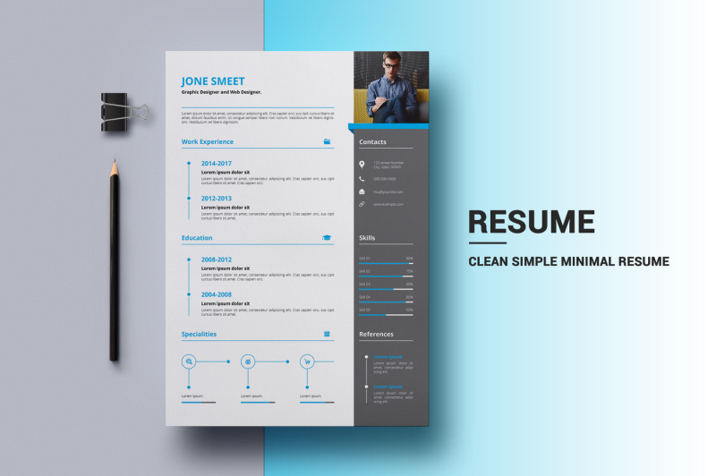 Minimal Resume By Imran stock's | TheHungryJPEG