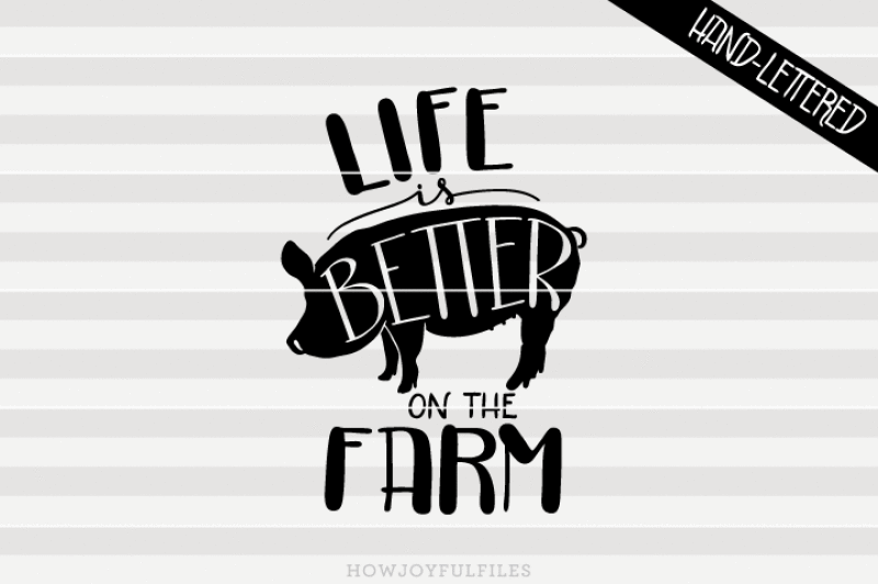 Download Free Life is better on the farm - Pig - hand drawn ...