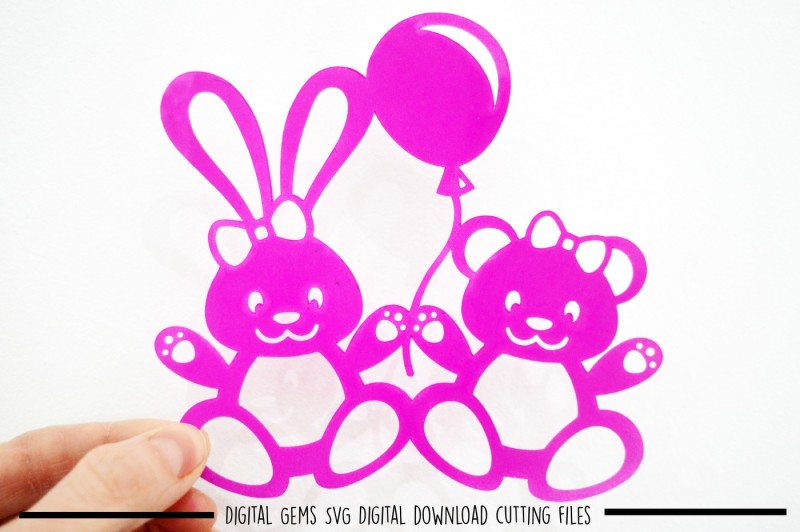 Free Rabbit And Bear Paper Cut Svg Dxf Eps Files Crafter File All New Free Svg Cut Quotes Files