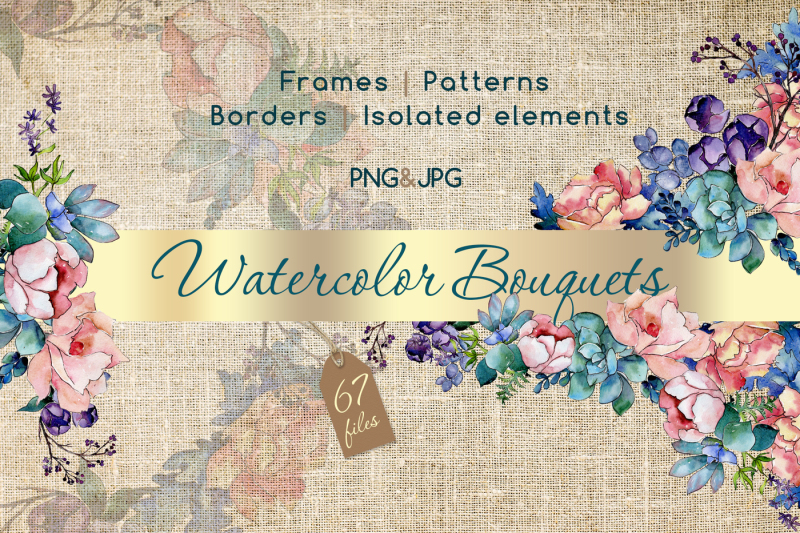 Watercolor bouquet PNG flower set By MyStocks | TheHungryJPEG.com