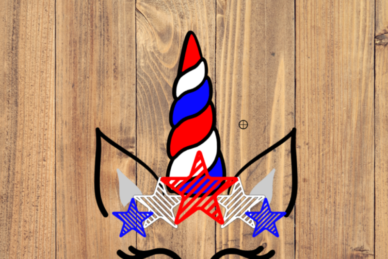 Download Free Red White Blue Unicorn With Star Headdress Crafter File