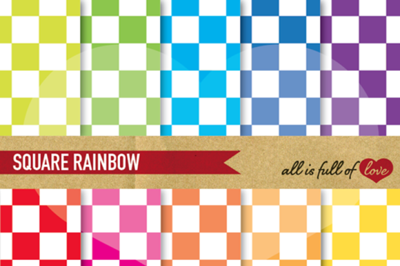 Pack Checkered Backgrounds,Rainbow Chess Digital Paper Pack Checkered Backg...