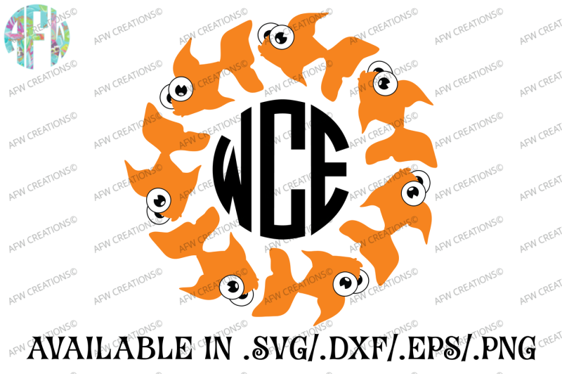 Free Goldfish Monogram Svg Dxf Eps Cut File Crafter File Free And Premium Svg Png Ai Csh Vector Icon