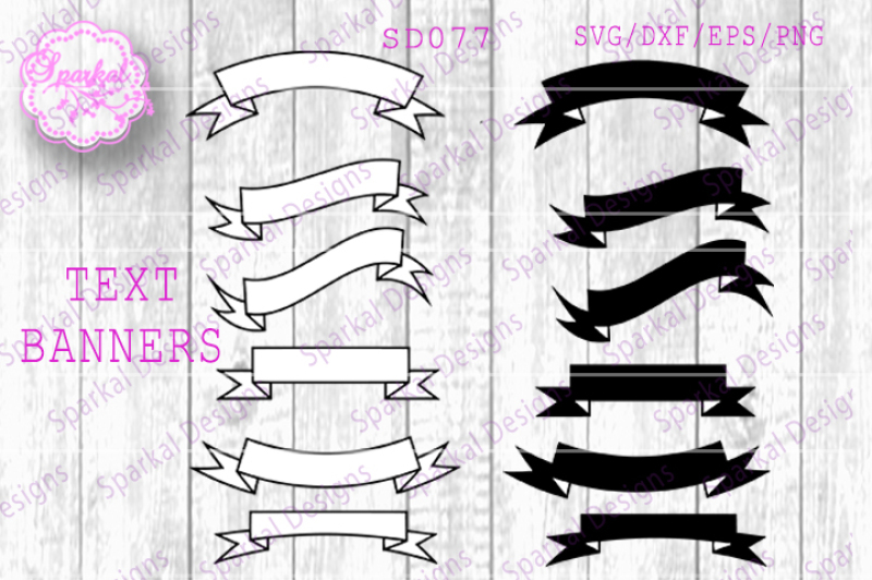 TEXT Banner Cutting Files By Sparkal Designs | TheHungryJPEG