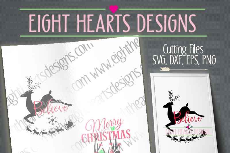 Christmas Deer Designs 2 Combo Pack By Eight Hearts Designs Thehungryjpeg Com