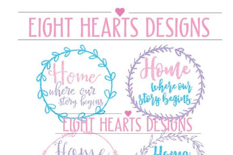 4 Combo Pack Home Where Our Story Begins Svg Dxf Png Eps Cutting Design By Eight Hearts Designs Thehungryjpeg Com