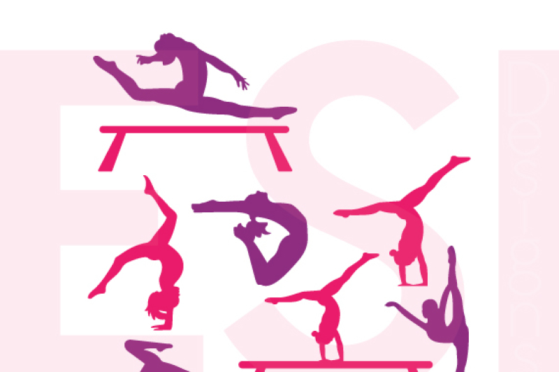 Download Gymnast Silhouette Designs Svg Dxf Eps Cutting Files By Esi Designs Thehungryjpeg Com