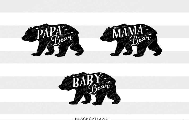 Download Bear Family Baby Bear Mam Bear Papa Bear Svg File