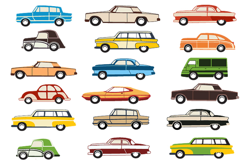 Download Free Set Of Retro Cars Jpg Png Psd Crafter File