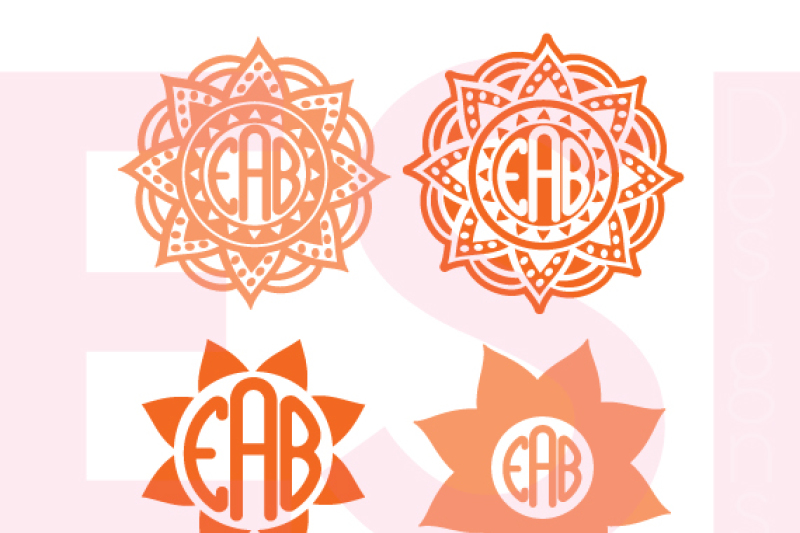 Download Flower Mandala Monogram Frames Svg Dxf Eps And Png Cutting Files By Esi Designs Thehungryjpeg Com