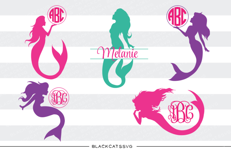 Download Free Mermaids Monogram Svg PSD Mockup Template