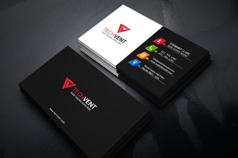 Creative Black Business Card By GraphicPick | TheHungryJPEG